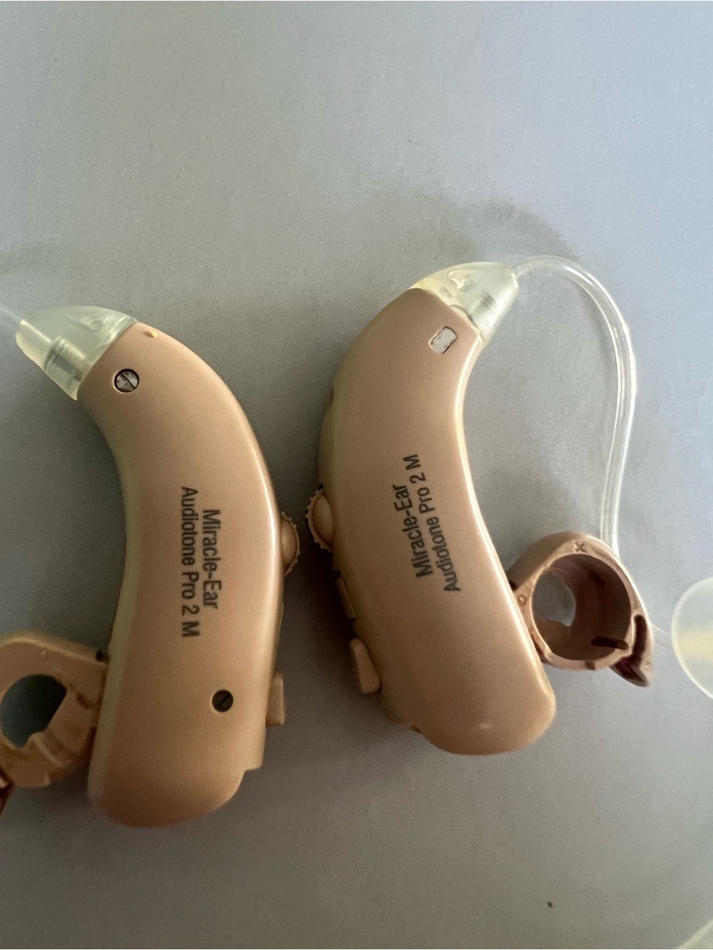 2 Rx Miracle-Ear Audiotone Pro 2M Digital RIC Hearing Aids - Beige
